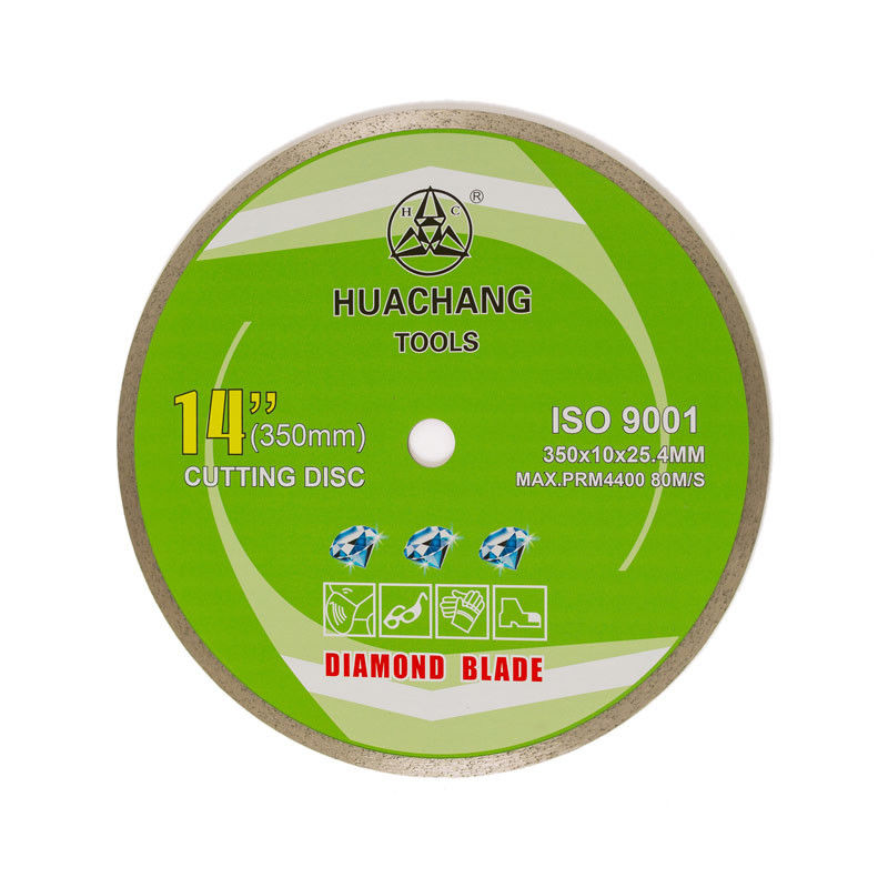 কোল্ড প্রেস 14 ইঞ্চি 350×2.2/3.2×10×25.4mm×24T কন্টিনিউয়াস রিম ডায়মন্ড ব্লেড অ্যাঙ্গেল গ্রাইন্ডারের জন্য